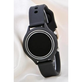 Resim Saattino Kadın Saati Siyah Renk Silikon Kordonlu Tuşlu LED Unisex Çocuk Bileklik Saat ST-304169 