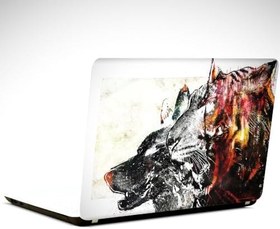 Resim Kurt ve Tilki Laptop Sticker 15.6 inch (38X27CM) 
