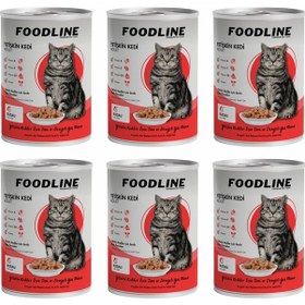 Resim Foodline Kuzu Etli Yetişkin Kedi Konservesi 6 x 400 G 