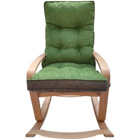 Resim Mobildecoaş Mobildeco Şehzade Ahşap Sallanan Sandalye Ve Dinlenme Koltuğu Çif (546133679) Yeşil 