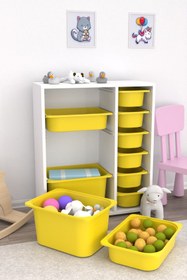 Resim Zen 10 Sepetli Çok Amaçlı Oyuncak Dolabı Sarı 