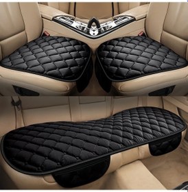 Resim Cloud011 Siyah Elmas Üçlü Set Kışlık Puşide Araç Koltuğu Isıtıcı Yorganı 