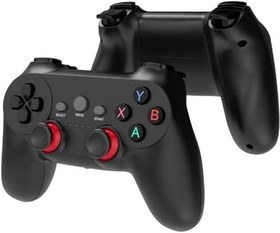 Resim Coverzone Çift Josystick 2.4G Kablosuz Oyun Kolu PC Uyumlu Pilli Joystick Wireless GamePad USB Dongle Bağlantı Kaymaz Tasarım 0019 Siyah (0019 - Çiftli Siyah) 