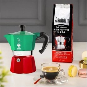 Resim AyrStore - Moka Express Italia: 6 Cups Ocak Üstü Espresso Pişirici - 270ML - Karma Renk - Alüminyum 
