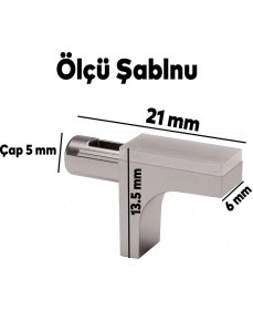 Resim Badem10 Raf Pimi Düz Vantuzlu Cam Ahşap Metal Raf Tutucu Çivisi Mobilya Dolap Pimi (50 Adet) 