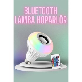 Resim Moda Shop Kumandalı Rgb LED Işık Bluetooth Hoparlör Ses Lambası Renkli Ampul Aksesuar 