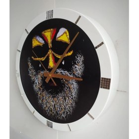 Resim Afrikalı Simli Ofis Salon Duvar Saati Beyaz Metal Çerçeve 36 cm 