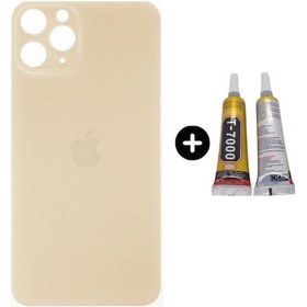 Resim Apple Uyumlu iPhone 11 Pro Max Arka Pil Batarya Kapak Altın + B7000 
