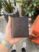 Resim Visso leather Visso 114 Unisex Kahverengi Hakiki Deri Kredi Kart Bölmeli 3 Kimlik Gözlü Kağıt Para Bölmeli Cüzdan 