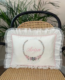 Resim Ortanca Model Dekoratif Bebek Yastığı - Lila / Fırfırlı 
