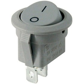 Resim Ayt Ic-133b Gri 2 Pinli Işıksız Yuvarlak Açma Kapama Anahtarı Aç Kapa On Off Buton Düğme Anahtar 