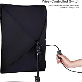 Resim Rabsev 2'li Softbox Aydınlatma Seti 50x70 cm 2 Metre Işık Ayağı Fotoğraf Video YouTube Canlı Yayın 