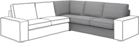 Resim Köşe kanepe kılıfı, tibbleby açık gri 