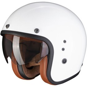 Resim Scorpion Belfast Evo Luxe Açık Motosiklet Kaskı Beyaz 