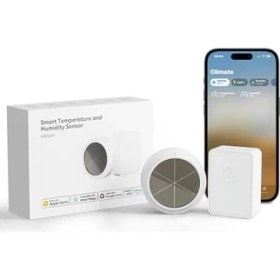 Resim Tech Butiq Meross Wlan Higrometre Iç Termometre, Akıllı Sıcaklık ve Nem Ölçer, Güneş Enerjisi Beslemeli, Uygulama Bildirimi, Homekit, Alexa, ile Uyumlu, 1 Hub ile 