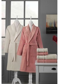 Resim Özdilek Dory Aile Bornoz Seti Kremit-Bej Bej - Kiremit 