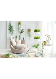 Resim Most Twist Döner Berjer Ağaç İskelet Ekru Teddy Kumaş Evinize Te Ekru 