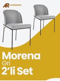 Resim Alperarda Design Morena Sandalye 2'li Set Gri ( Masa Hariçtir ) 