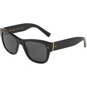 Resim Dolce&Gabbana Unisex Siyah-Füme Organik (UV) Cam Selüloz Asetat (Selüloid) Kapalı Çerçeve Dikdörtgen Güneş Gözlüğ 