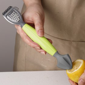 Resim 1 Adet Çok Amaçlı Limon Rendesi ve Sıkacağı - Yeşil Saplı, Paslanmaz Çelik Bıçak ile Kolay Narenciye Suyu ve Rendeleme, Mutfak Kullanımı İçin İdeal, Ergonomik Tasarım | Dayanıklı Renda Aksesuar 