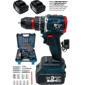 Resim Dynamic Tech Profesyonel Kömürsüz Darbeli Şarjlı Matkap Lion Çelik Mandren Metal Şanzıman Çift Akülü Vidalama 