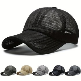 Resim Dış Mekan Sporları için Nefes Alabilir File Arka Beyzbol Şapkası - Ayarlanabilir, Hafif Güneş Şapkası Koşu, Fitness & Egzersiz için, Polyester, Sadece Elde Yıkama, Havalandırmalı Koşu Şapkası|Şık Beyzbol Şapkası|Nefes Alabilir File Tasarımı 