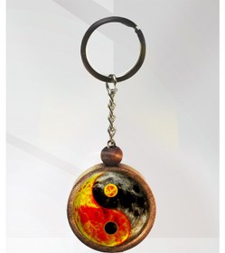 Resim Yin Yang Ahşap Anahtarlık Tek Ebat N11.2340 
