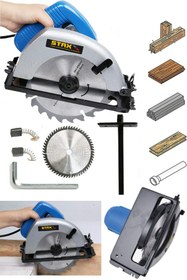 Resim STAXX POWER Metal Çift Dişli Sistem Bakır Motor Ahşap Sunta Kesme Daire Testere Makinesi 1600 Watt 185mm 