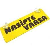 Resim Nasipte Varsa Yazılı Sarı Dekor Plaka Vantuzlu Cam Süsü 