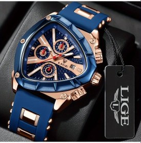 Resim Elmpaly Lıge Moda Çokgen Erkek Kol Saati Takvim Çok Fonksiyonlu Gece Işığı Su Geçirmez Gül Altını Mavi Diğer 