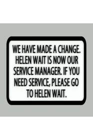 Resim Lucest Helen Wait Servis Müdürü tabelası (Plastik Aparattır!!!) 