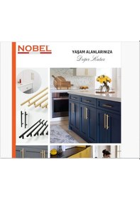 Resim Paslanmaz Boy Kulp Nobel Mat Gold 128 Mm Modern Dolap & Çekmece Kulpu 5 Li Paket Gold 