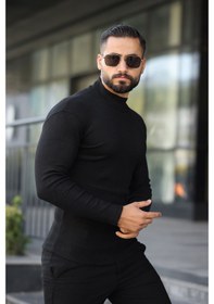 Resim Ribac 5'li Paket Yarım Boğazlı Erkek Kazak Siyah - Beyaz - Gri 