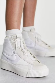 Resim Nike Blazer Mid Victory Beyaz-Bej Kadın Deri Günlük Spor Ayakkabı 
