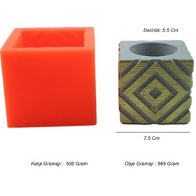 Resim Beton Saksı Silikon Kalıp - 159 