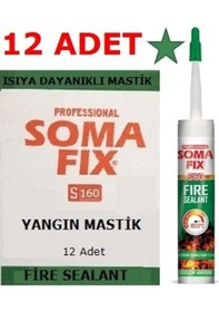 Resim 12ad 310ml Somafıx 1500'c Siyah Yangına Dayanıklı Isı Mastik Akus 