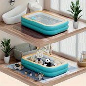 Resim Vibrant Turkuazlı Hava Yastıklı Yüzme Havuzu, Okyanus Topu Çukuru - Çok Amaçlı, Kaymaz, Kalınlaştırılmış PVC, Aile Bahçesi Oynaması İçin Kolay Depolama, 1-4 Kişilik Kapasite, Açık Hava Yaz Eğlencesi|Vibrant Tasarım|Dayanıklı PVC Havuz 
