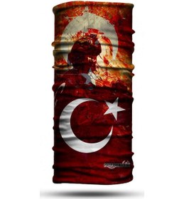 Resim Motosıklet Bandana-boyunluk Crt-282 Kırmızı - Beyaz 