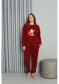 Resim Akbeniz Welsoft Kadın Polar Sevgili Kombini Pijama Takımı 50125 Tek Takım Fiyatıdır - Xl Kırmızı 