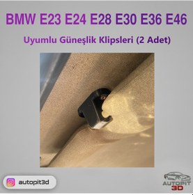 Resim Bmw E23 / Bmw E24 / Bmw E28 / Bmw E30 / Bmw E36 / Bmw E46 Uyumlu Güneşlik Klipsleri 2 Adet Güneşlik Klipsleri 