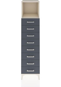 Resim Kronos Dolap Tek Raflı 8 Çekmeceli 44x59x182 Aytaşı-antrasit Aytası 
