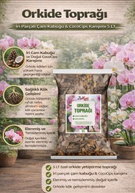 Resim ByKurt 5L Orkide Toprağı İri Parçalı Çam Kabuğu & CocoCips Karışımı Elenmiş ve Temizlenmiş 