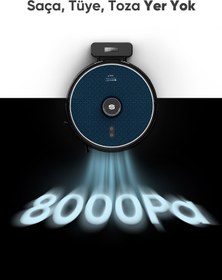 Resim Şımart katya P Akıllı Robot Süpürge Kıl Kesici Bıçaklı Ana Fırça 8000Pa Emiş Gücü 