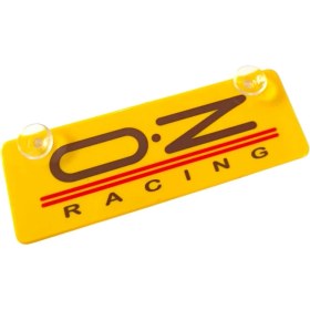 Resim O.z Racing Sarı Dekor Plaka Vantuzlu Cam Süsü 22X7.5CM 