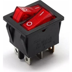 Resim Mr-101 İkili Kırmızı Işıklı Anahtar On-off 6p 25 Adet 