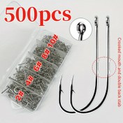 Resim 500 adet Çift Arka Delik Balıkçılık Seti, Halka Anti-Çıkarma/Full Model 2/4/6/8/10 Genel Amaç için Deniz Balıkçılığı ve Tatlı Su Balıkçılığı/Dayanıklı ve Paslanmaz 