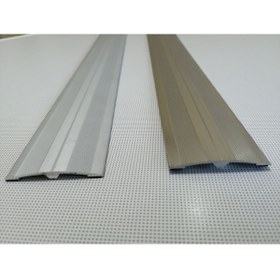 Resim TAHTASAKAL ALÜMİNYUM Geniş Eşik Profili 5 Cm - Parke Geçiş Profili 85 Cm - Parlak Gümüş Gri 