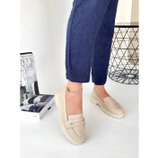 Resim Narli Bej Cilt Oxford Ayakkabı 