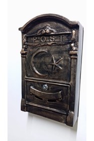 Resim USKUL DOKUM Döküm Posta Kutusu - Eskitme Ay Yıldız 