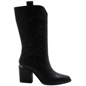 Resim Poletto Hakiki Deri Sıyah Çizme Topuklu 855 43 V1 S-1048 Siyah 